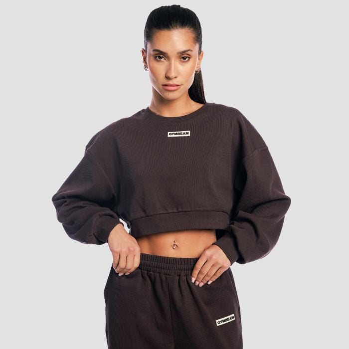 Ženski duks Aura Cropped Tee Brown - GymBeam M