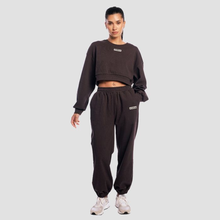 Ženski duks Aura Cropped Tee Brown - GymBeam M