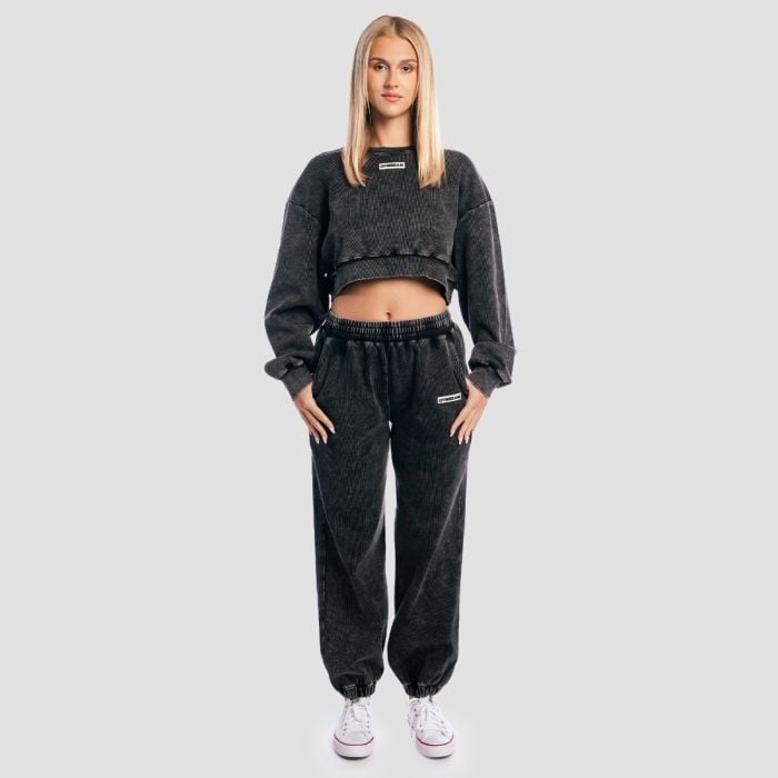 Ženska trenerka Aura Washed Black - GymBeam M