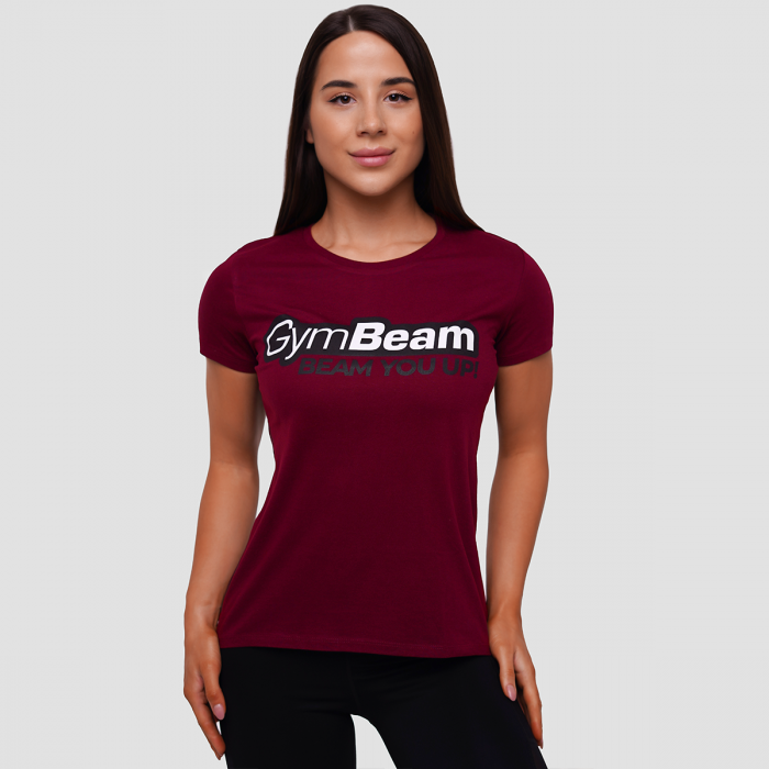 Ženska majica Beam Burgundy - GymBeam XXL