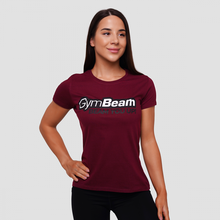 Ženska majica Beam Burgundy - GymBeam XXL