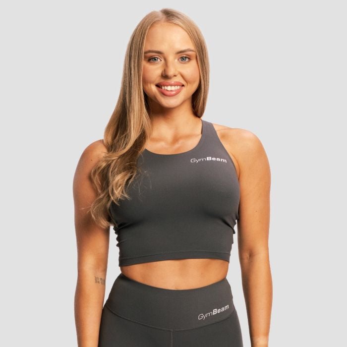 Ženski sportski top BEAT Charcoal - GymBeam XXL