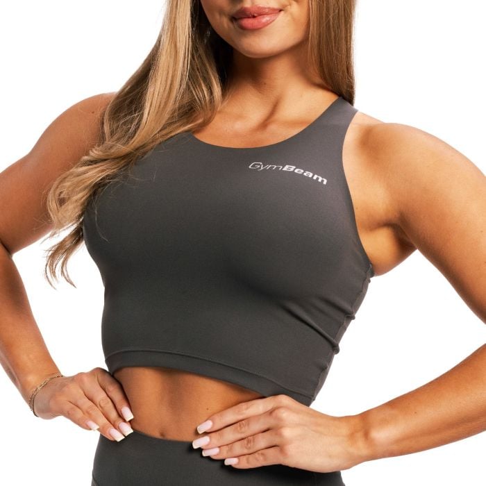 Ženski sportski top BEAT Charcoal - GymBeam XXL