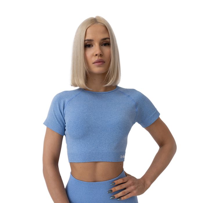 Ženski crop top FLO Blue - GymBeam XL