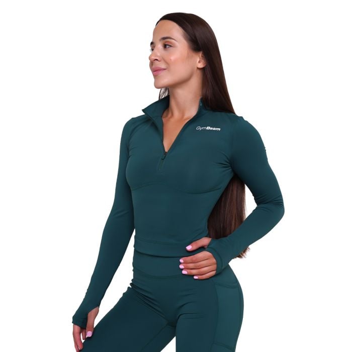 Ženska sportska majica Ignite Dark Green - GymBeam M