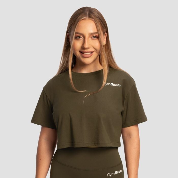 Ženska majica Limitless Cropped Espresso - GymBeam XXL