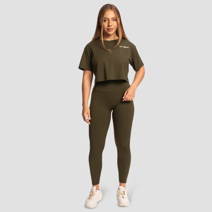 Ženska majica Limitless Cropped Espresso - GymBeam XXL