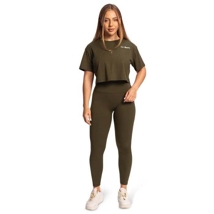 Ženska majica Limitless Cropped Espresso - GymBeam XXL