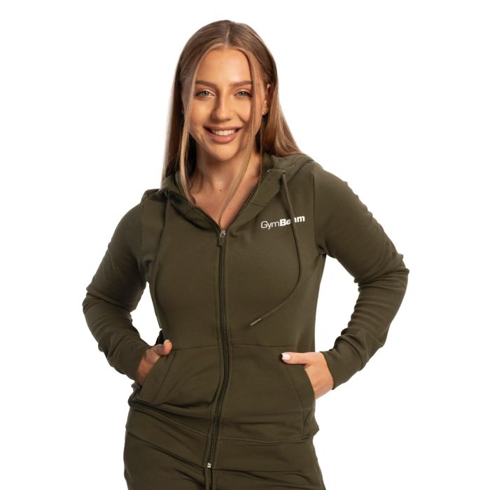 Ženski duks Limitless Zip Up Espresso - GymBeam XL