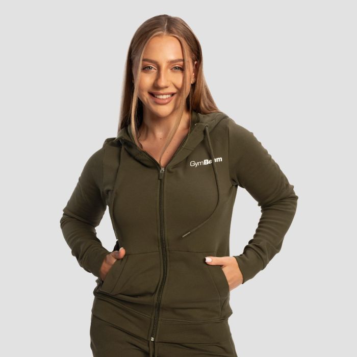 Ženski duks Limitless Zip Up Espresso - GymBeam XL