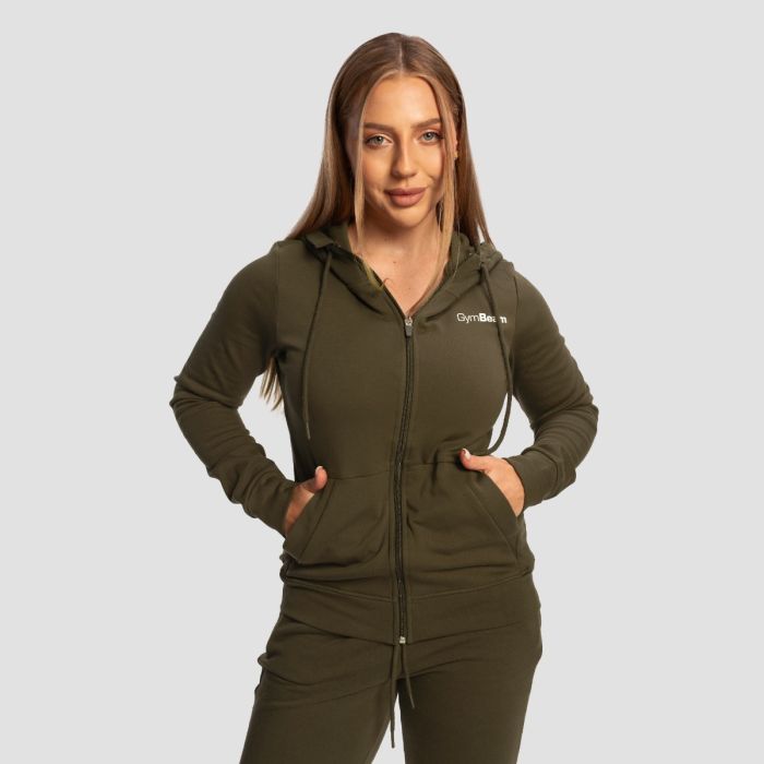 Ženski duks Limitless Zip Up Espresso - GymBeam XL