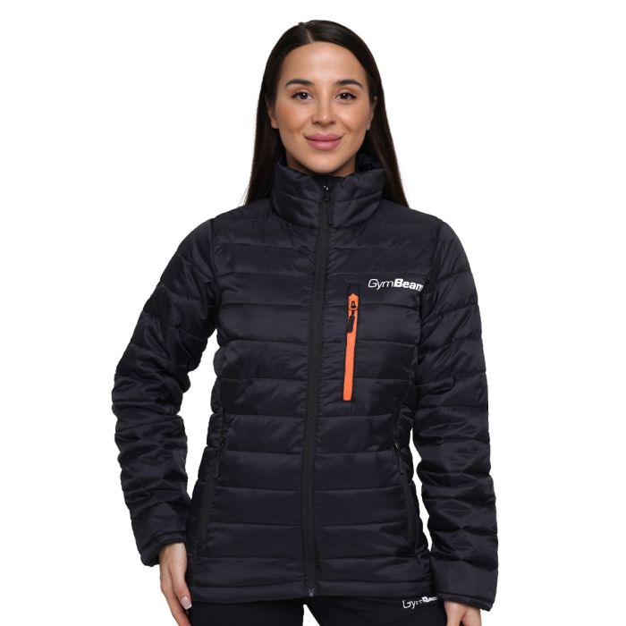 Ženska jakna Puffer Black/Orange - GymBeam S