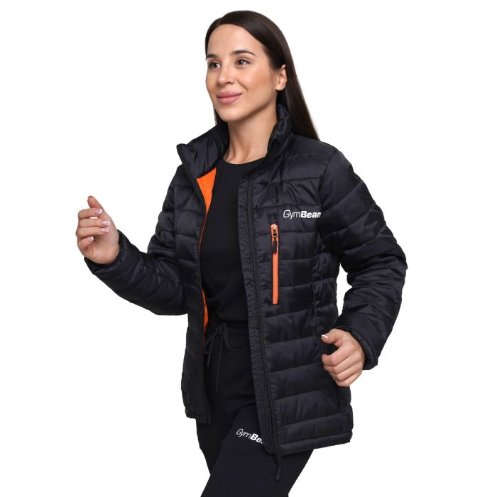 Ženska jakna Puffer Black/Orange - GymBeam S