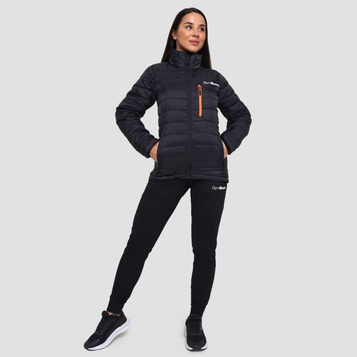 Ženska jakna Puffer Black/Orange - GymBeam S