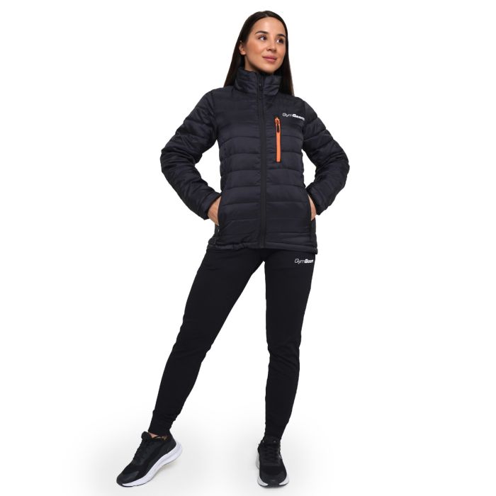 Ženska jakna Puffer Black/Orange - GymBeam S