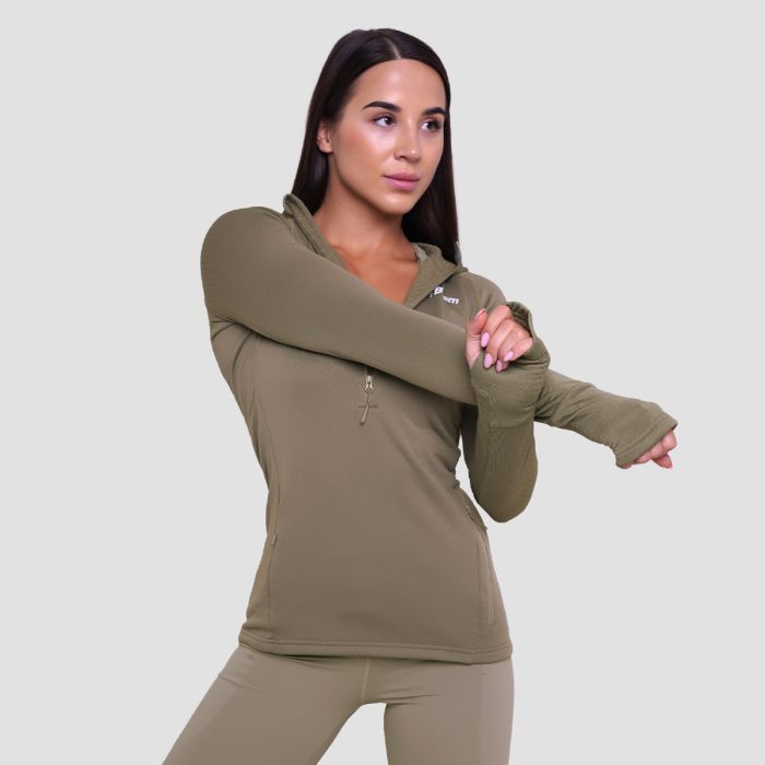 Ženska majica za trčanje 1/2 Zip Vetiver - GymBeam XXL