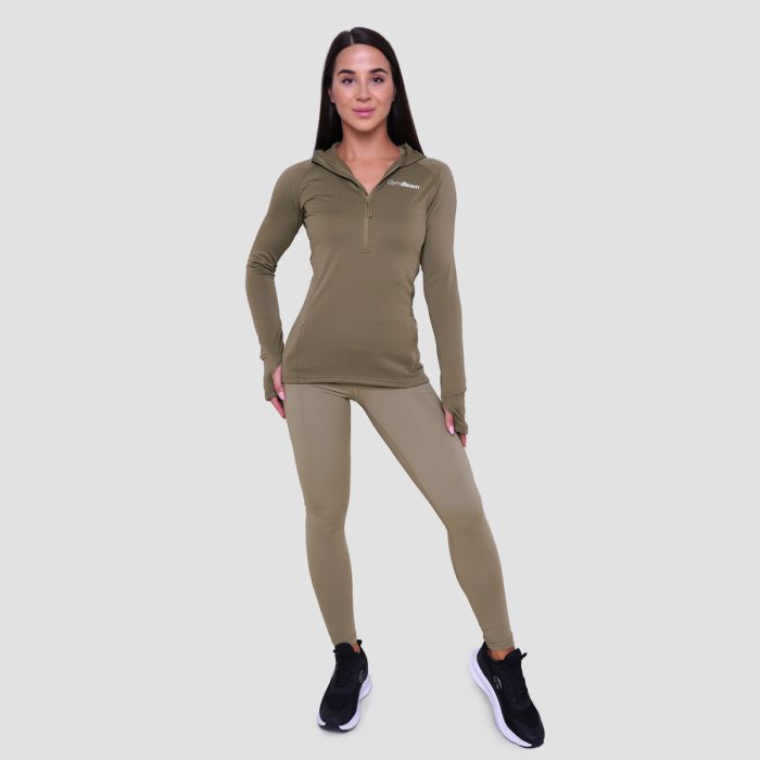 Ženska majica za trčanje 1/2 Zip Vetiver - GymBeam XXL