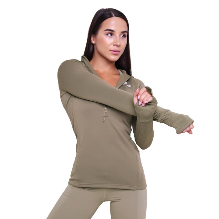 Ženska majica za trčanje 1/2 Zip Vetiver - GymBeam XXL