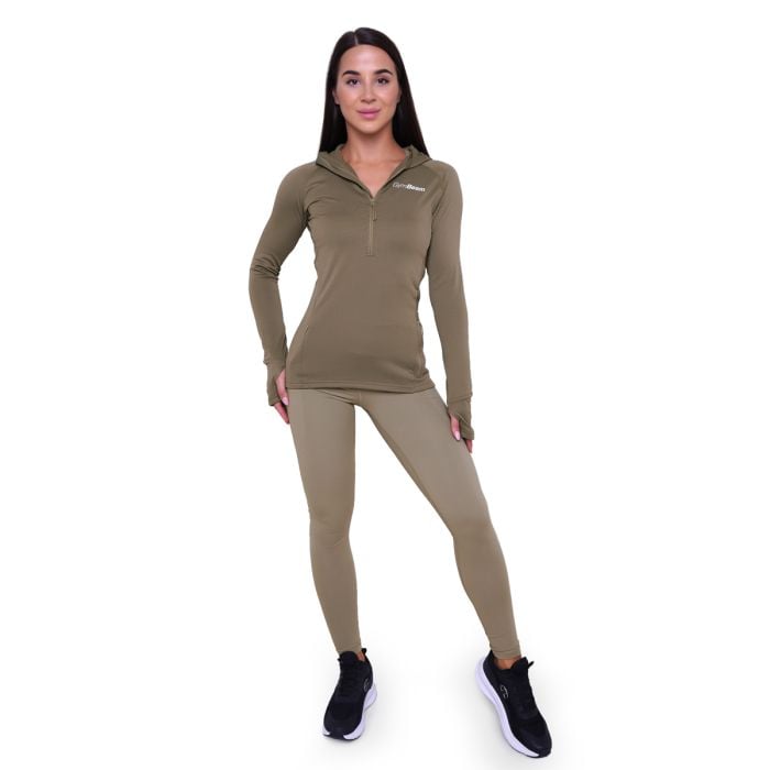 Ženska majica za trčanje 1/2 Zip Vetiver - GymBeam XXL