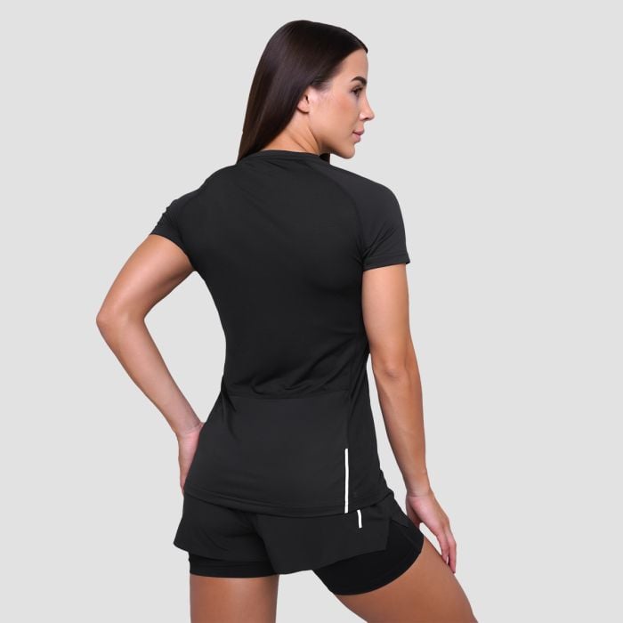 Ženska majica za trčanje Pulse Black - GymBeam XXL
