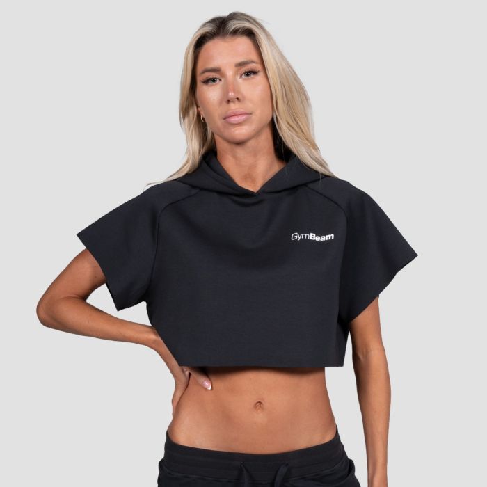 Ženski duks Relay Cropped Black - GymBeam XXL