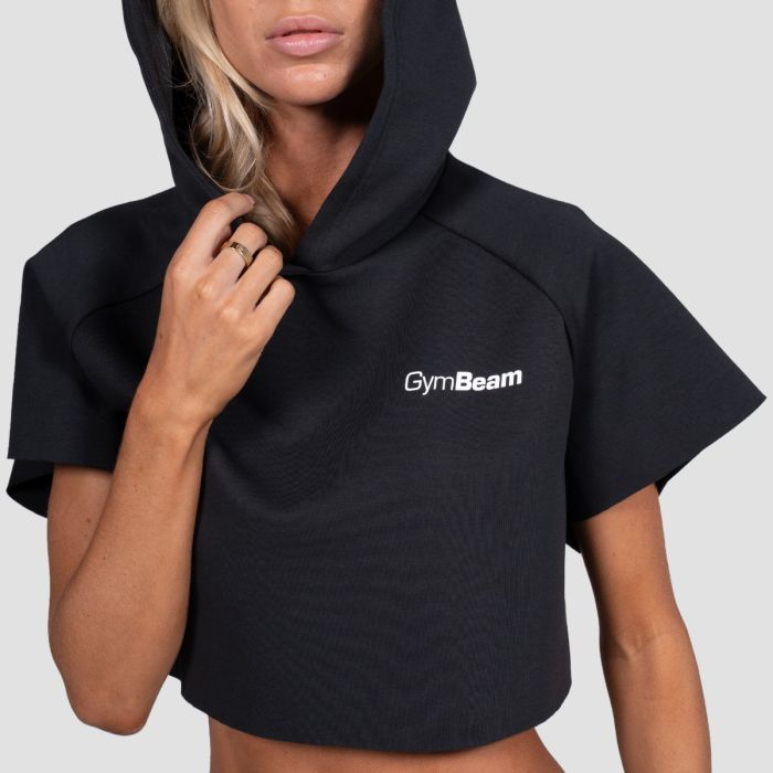 Ženski duks Relay Cropped Black - GymBeam XXL