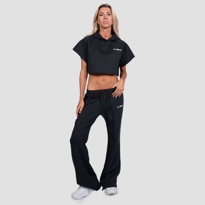 Ženski duks Relay Cropped Black - GymBeam XXL