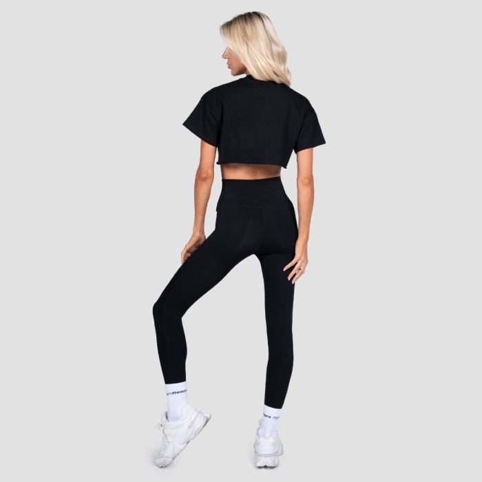 Women‘s Thrive Cropped T-shirt Black - GymBeam L