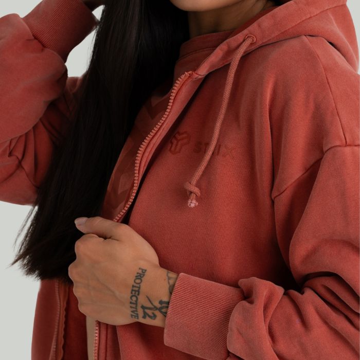 Ženski duks Zip Up Washed Terra - STRIX L