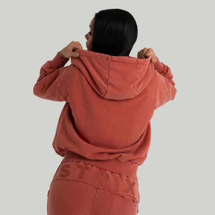 Ženski duks Zip Up Washed Terra - STRIX L