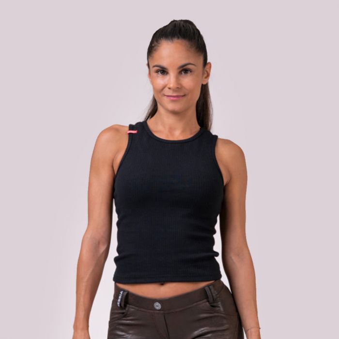 Женска мајица без рукава Labels Black - NEBBIA