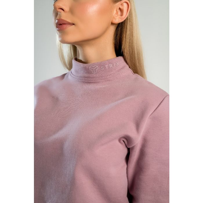 Ženska majica dugih rukava Essential High Neck Mauve - STRIX XL