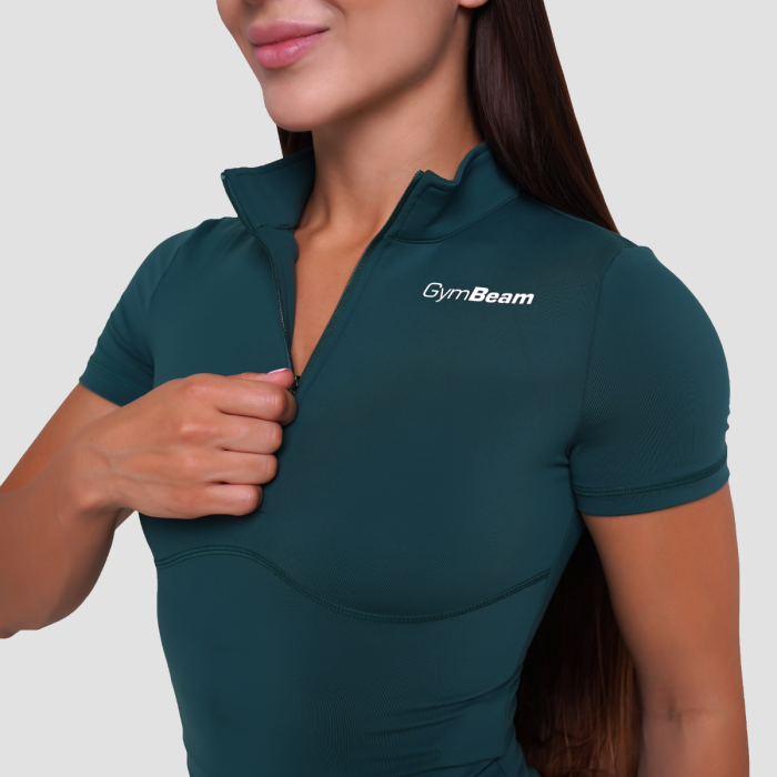 Ženska majica Ignite Cropped Dark Green - GymBeam L