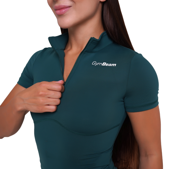 Ženska majica Ignite Cropped Dark Green - GymBeam L