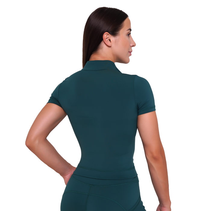 Ženska majica Ignite Cropped Dark Green - GymBeam L