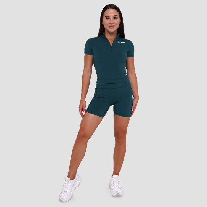 Ženska majica Ignite Cropped Dark Green - GymBeam L