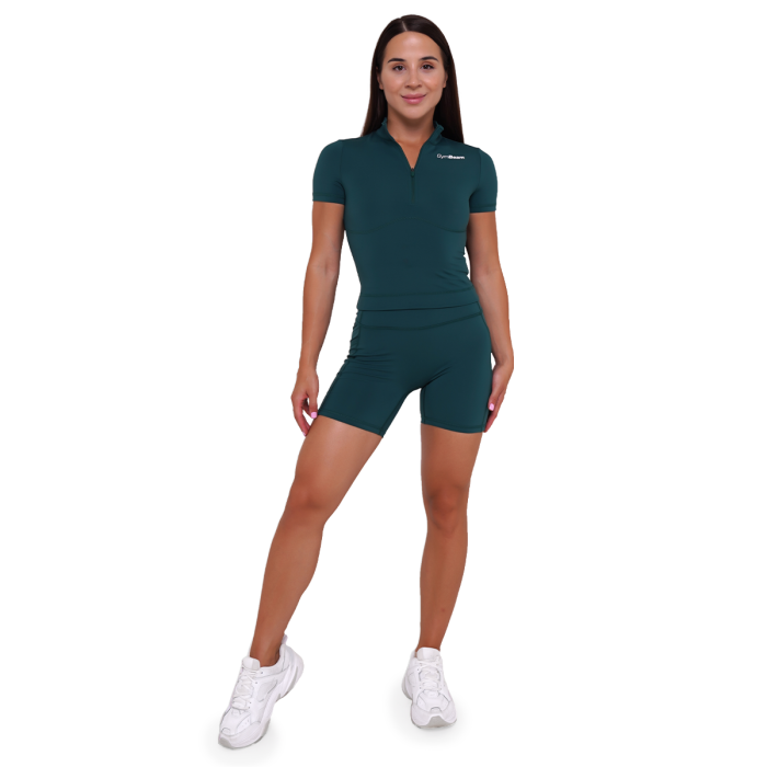 Ženska majica Ignite Cropped Dark Green - GymBeam L
