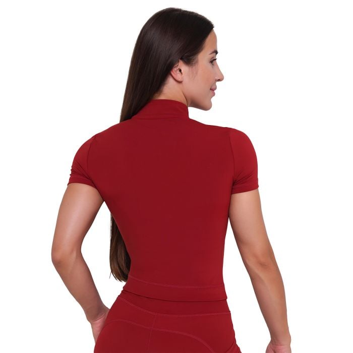 Ženska majica Ignite Cropped Dark Red - GymBeam L