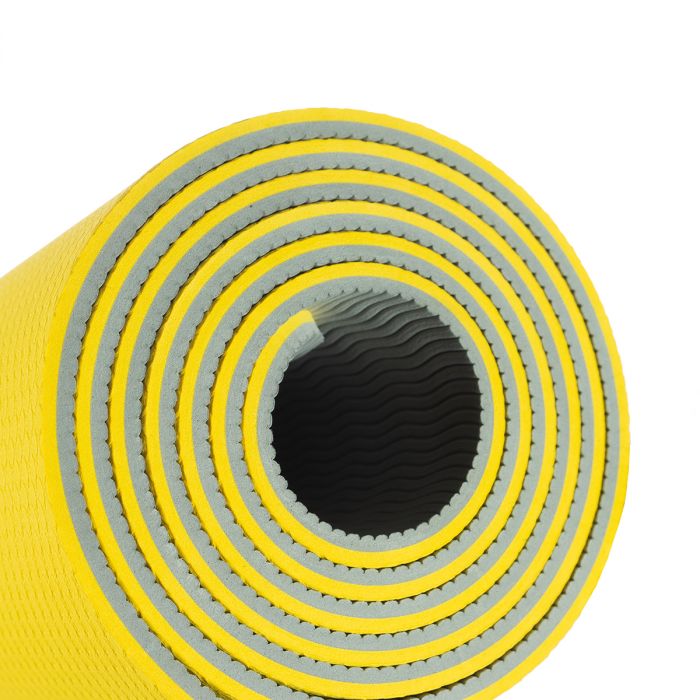 Podloga za vjezbanje Dual Yoga Mat Yellow/Grey – GymBeam