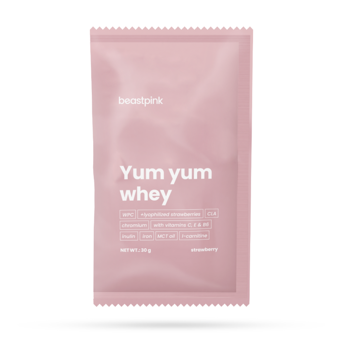 Yum Yum Whey uzorak - BeastPink 30 g - strawberry splash