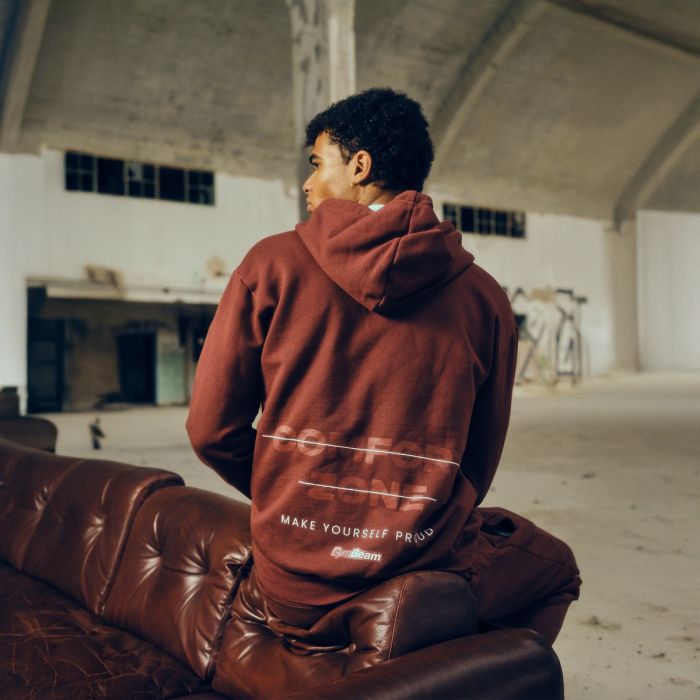 Muški duks Zone Zip Up Cherrywood - GymBeam XXL