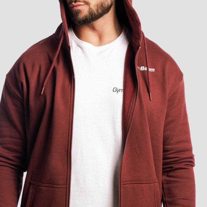 Muški duks Zone Zip Up Cherrywood - GymBeam XXL