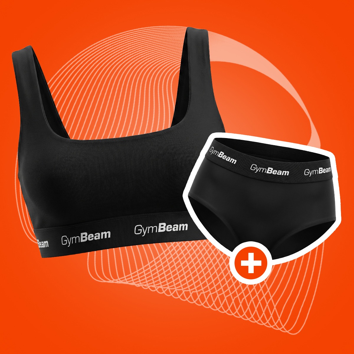 Gornji deo kupaćeg kostima Sporty Black - GymBeam + poklon