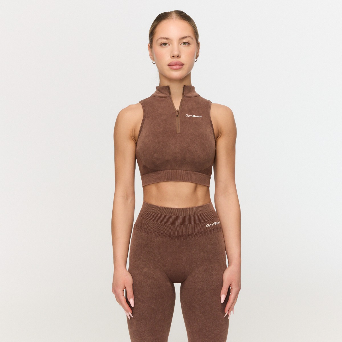 Fierce Seamless Sports Bra Brown - GymBeam