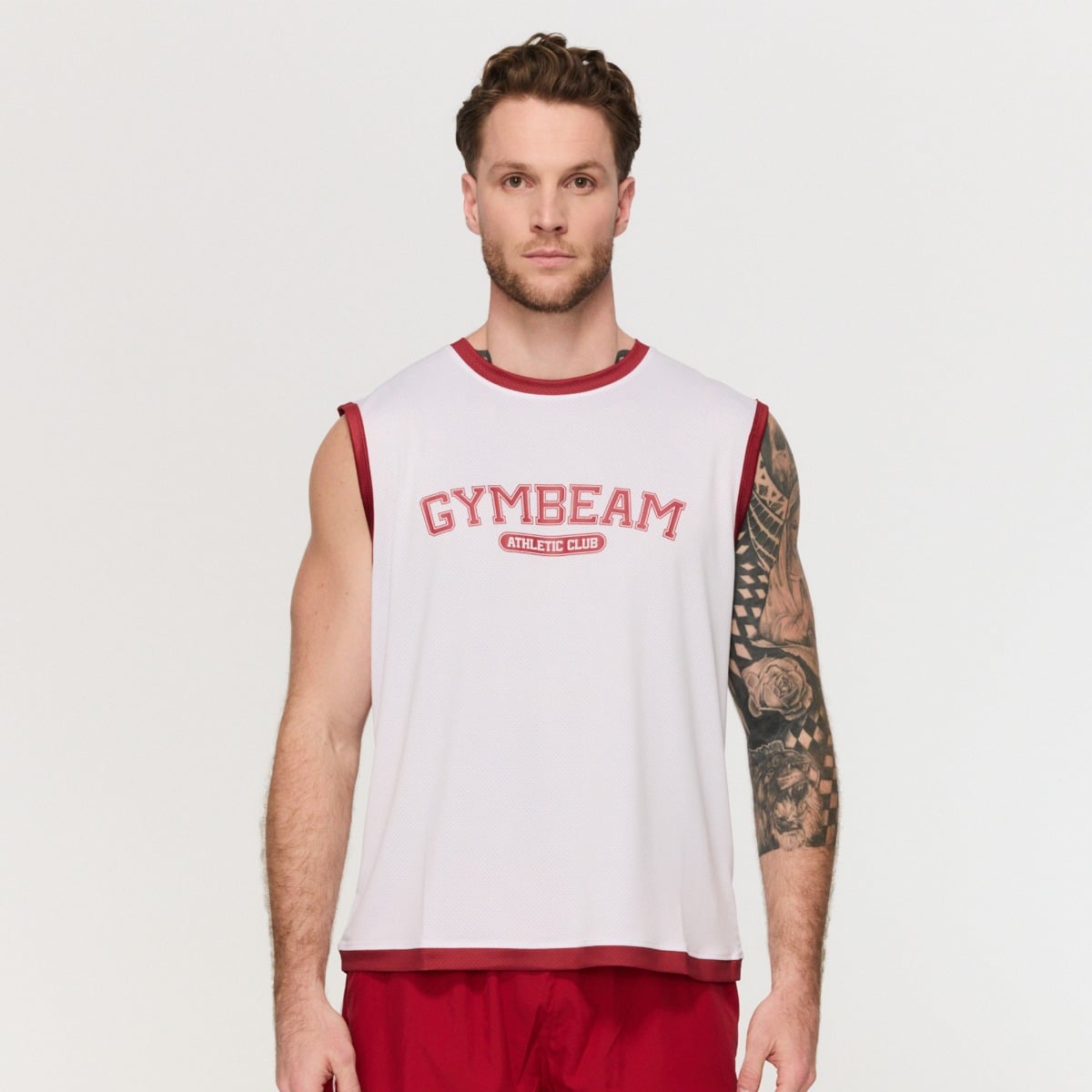 Men‘s Varsity Tank Top White - GymBeam