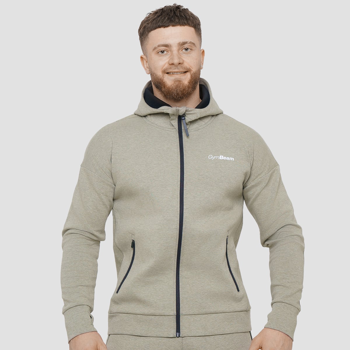 Muški duks Agile Zip Up Sage - GymBeam