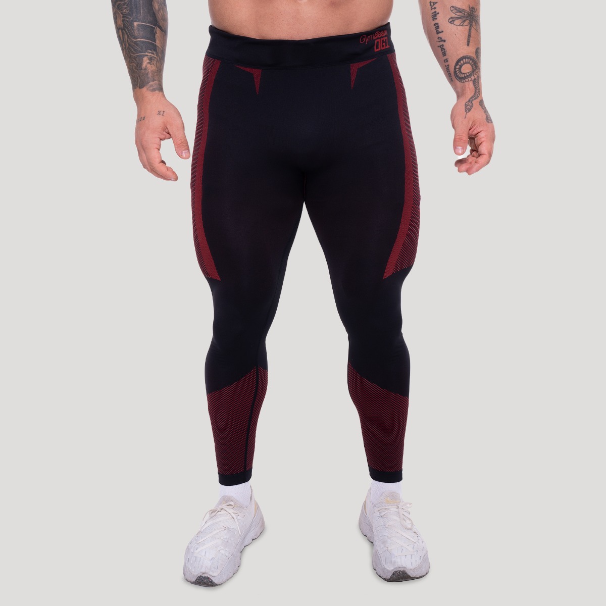 OG1 Seamless Leggings Black/Red - GymBeam