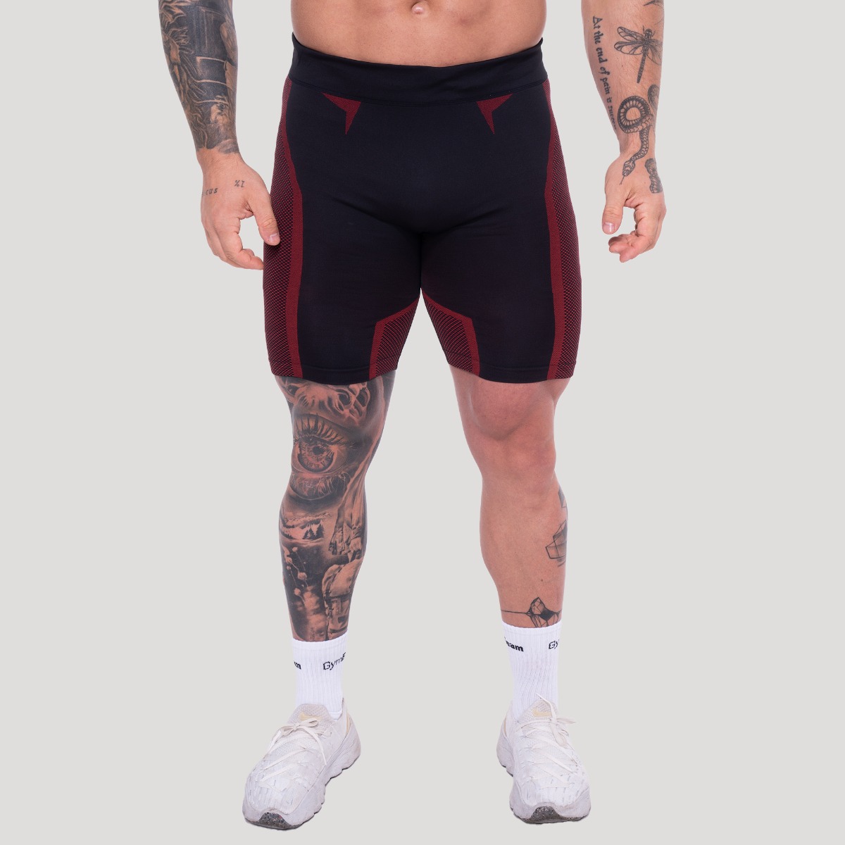OG1 Seamless Shorts Black/Red - GymBeam