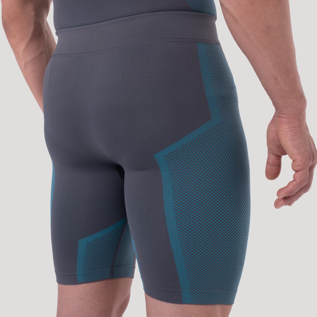 OG1 Seamless Shorts Grey/Blue - GymBeam