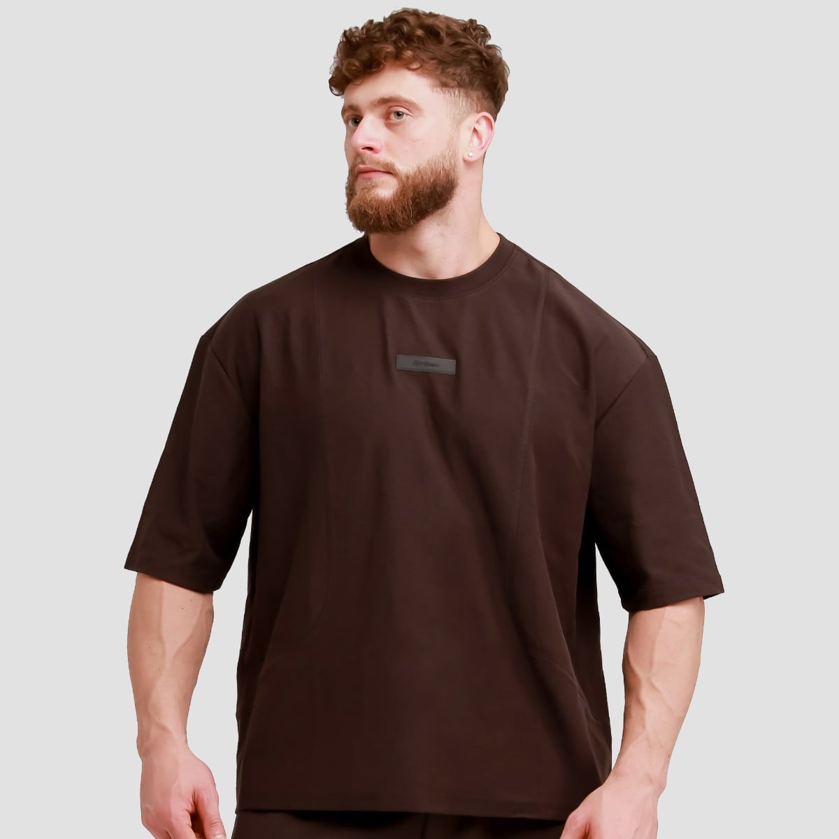 Muška oversized majica Unstoppable Brown - GymBeam